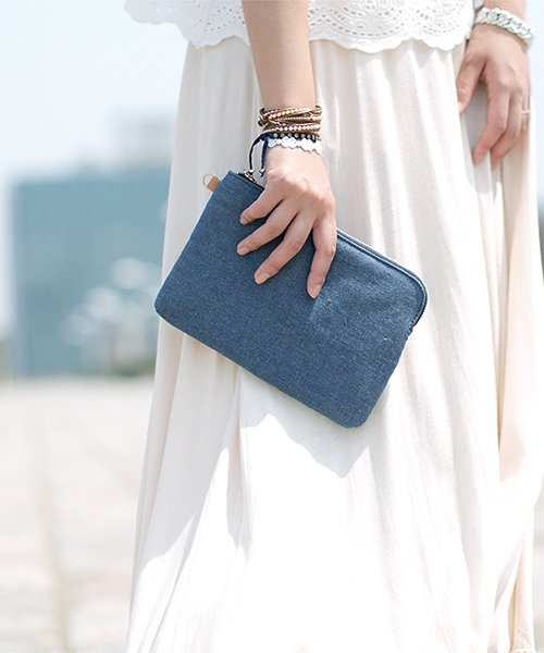 NANO universe（ナノユニバース）の「リゾート柄クラッチ 3点セット（クラッチバッグ・レディース・ブラウン/ベージュ/ブルー・FREE）」の14枚目の写真