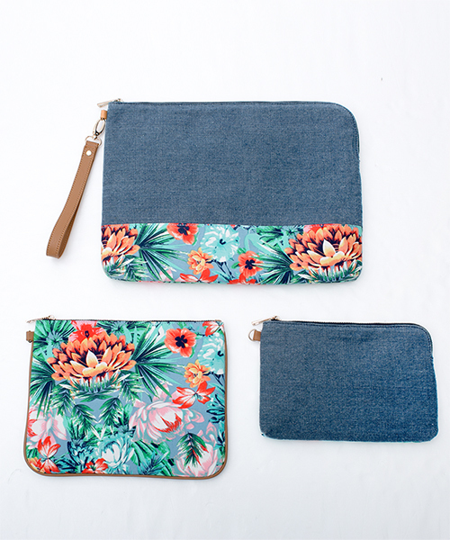 NANO universe（ナノユニバース）の「リゾート柄クラッチ 3点セット（クラッチバッグ・レディース・ブラウン/ベージュ/ブルー・FREE）」の19枚目の写真