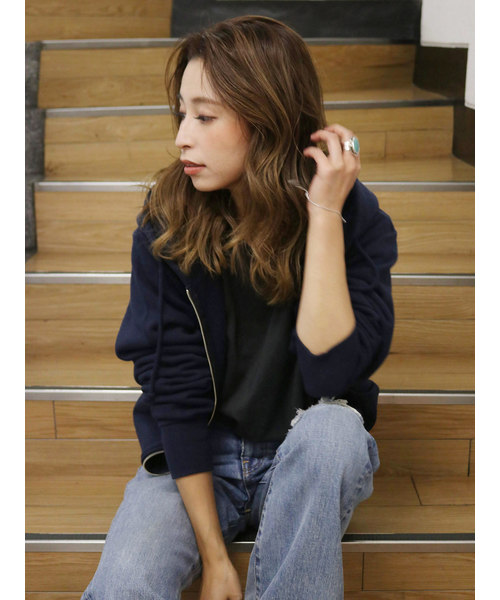 Ungrid（アングリッド）の「ルーズジップパーカー（パーカー・レディース・杢グレー/ネイビー/ブラウン・マルチサイズ）」の9枚目の写真