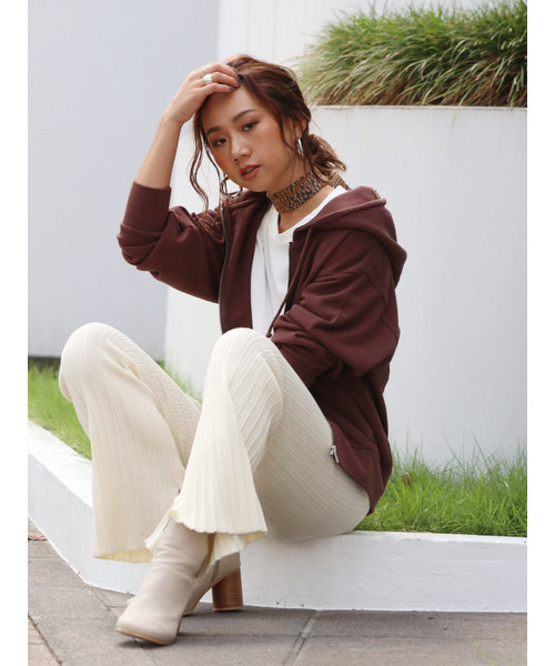 Ungrid（アングリッド）の「ルーズジップパーカー（パーカー・レディース・杢グレー/ネイビー/ブラウン・マルチサイズ）」の7枚目の写真