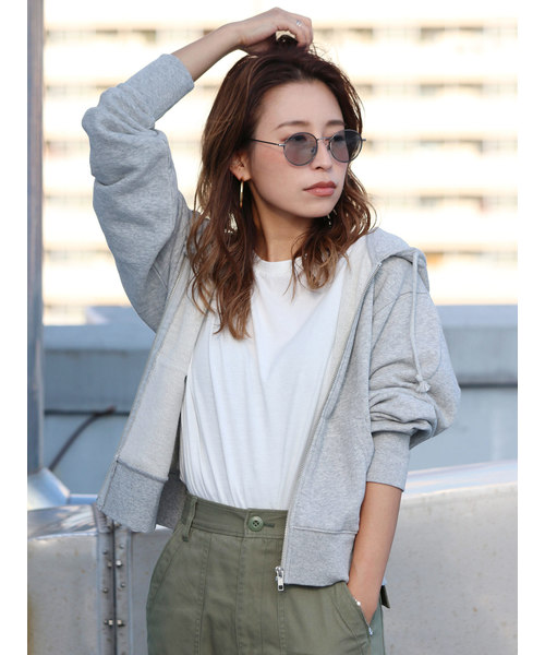 Ungrid（アングリッド）の「ルーズジップパーカー（パーカー・レディース・杢グレー/ネイビー/ブラウン・マルチサイズ）」の4枚目の写真