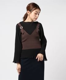 archives | ニットベルトビスチェ+プリーツブラウスset(シャツ/ブラウス)