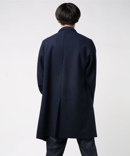 WEGO（ウィゴー）の「WEGO/ニットメルトンオーバーコート（チェスターコート・メンズ・ブラック/ネイビー/キャメル・MEDIUM/LARGE）」の4枚目の写真