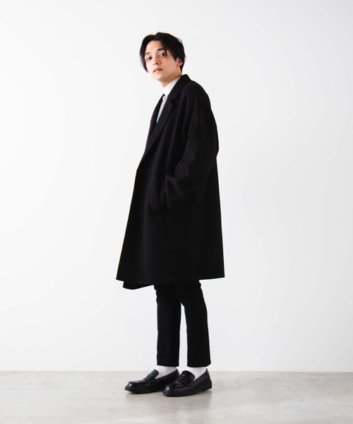 WEGO（ウィゴー）の「WEGO/ニットメルトンオーバーコート（チェスターコート・メンズ・ブラック/ネイビー/キャメル・MEDIUM/LARGE）」の13枚目の写真