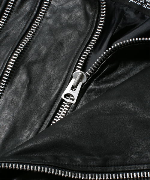 ナノユニバース シープレザー ダブルライダースジャケット Mサイズ ブラック NANO universe（ナノユニバース）の「シープレザーWライダース