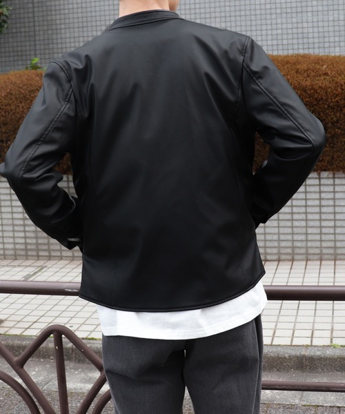 PairPair（ペアペア）の「フェイクレザーシングルライダースジャケット（ライダースジャケット・メンズ・ブラック・FREE）」の6枚目の写真