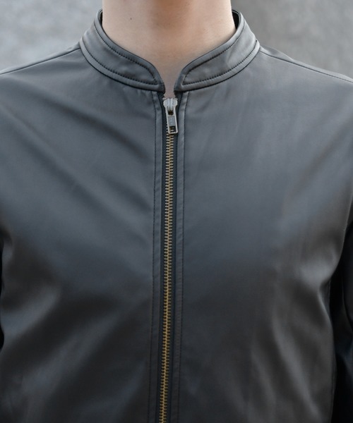 PairPair（ペアペア）の「フェイクレザーシングルライダースジャケット（ライダースジャケット・メンズ・ブラック・FREE）」の7枚目の写真