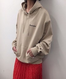 【CONVERSE / コンバース】裏毛コーポレートロゴ刺繍プルパーカー/レディース プルオーバー フード ドロップショルダー オーバーサイズ ビッグシルエット