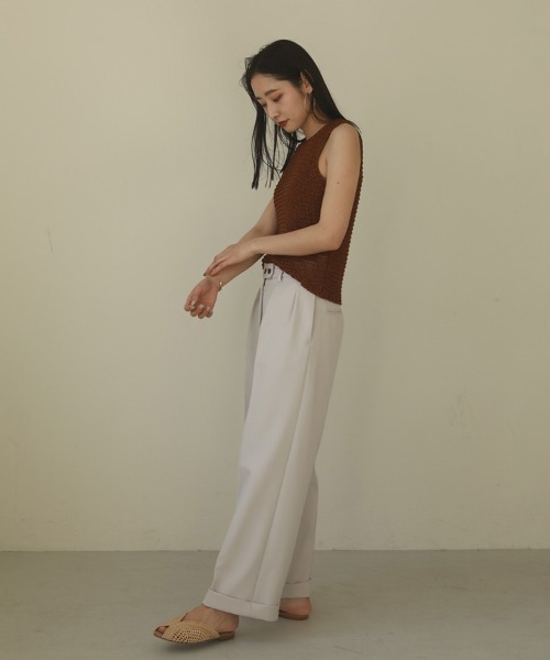 【美品】 コンフェクト 杢ツイルタックトラウザーズ MILITARY（ミリタリー） スラックス 実物 新品 デッドストック