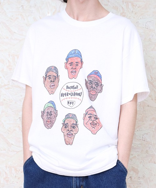 EBBETS FIELD FLANNEL(エベッツフィールドフランネル)の「【 EBBETS FIELD FLANNNELS / エベッツフィールドフランネルズ 】伊藤タケヒロ NIGRO 6PLAYER Tee(Tシャツ/カットソー・メンズ・ホワイト・SMALL/MEDIUM/LARGE)」の3枚目の写真