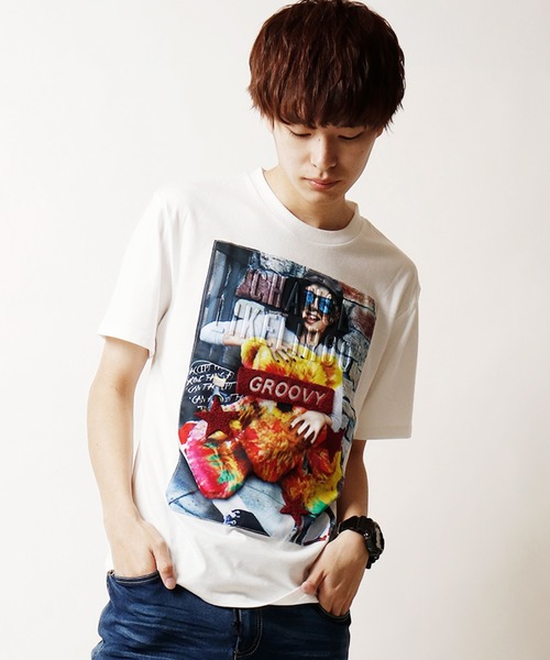 in the attic(インジアティック)の「【in the attic】フォトプリント半袖Tシャツ(Tシャツ/カットソー・メンズ・ホワイト/ブラック/ベージュ/マルチ/ホワイト系その他/ブラック系その他/ベージュ系その他/ホワイト系その他2/ブラック系その他2/ホワイト系その他3/ブラック系その他3/ホワイト系その他4/ブラック系その他4/ホワイト系その他5/ブラック系その他5・M/L)」の5枚目の写真
