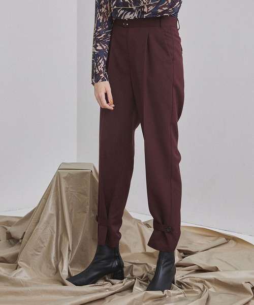 UNITED TOKYO（ユナイテッドトウキョウ）の「アンクルストラップフォック セットアップ パンツ（その他パンツ・レディース・ブラック/ベージュ/ワインレッド・1/2）」の4枚目の写真