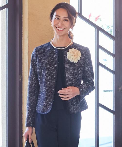 セレモニー スラブリングツイード ジャケット ノーカラージャケット Any Fam エニィファム のファッション通販 Zozotown