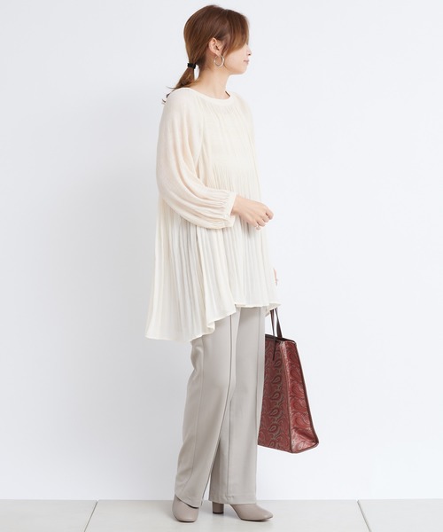 DouDou（ドゥドゥ）の「マジョリカバックリボンチュニックブラウス（シャツ/ブラウス・レディース・ライトグレー/ブラック/オフホワイト・FREE）」の17枚目の写真