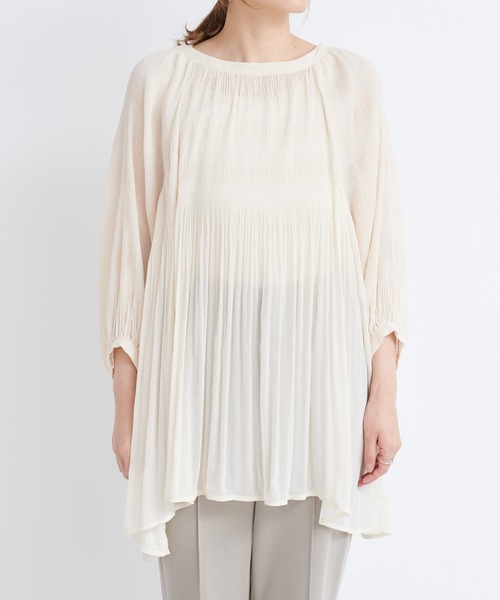 DouDou（ドゥドゥ）の「マジョリカバックリボンチュニックブラウス（シャツ/ブラウス・レディース・ライトグレー/ブラック/オフホワイト・FREE）」の7枚目の写真