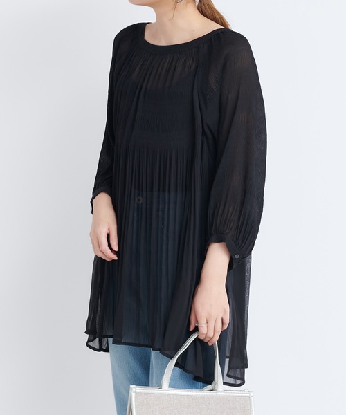 DouDou（ドゥドゥ）の「マジョリカバックリボンチュニックブラウス（シャツ/ブラウス・レディース・ライトグレー/ブラック/オフホワイト・FREE）」の14枚目の写真