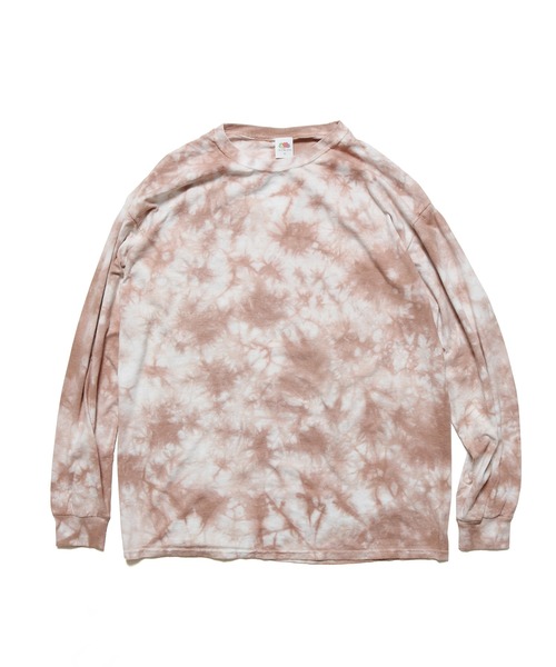 FRUIT OF THE LOOM（フルーツオブザルーム）の「FRUIT OF THE LOOM/フルーツオブザルーム ムラ染 タイダイ柄 L/S Tee ロンT（Tシャツ/カットソー・メンズ・ベージュ/ブラック・L/M/XL）」の13枚目の写真