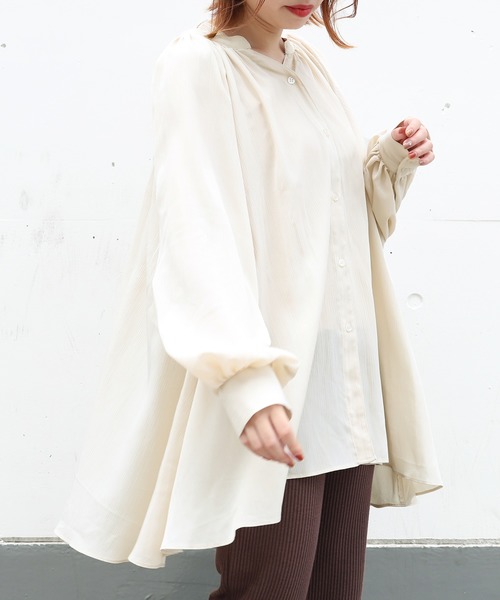 PairPair(ペアペア)の「楊柳ブラウス×ハーネスベルトSET(シャツ/ブラウス・レディース・アイボリー/モカ・FREE)」の7枚目の写真