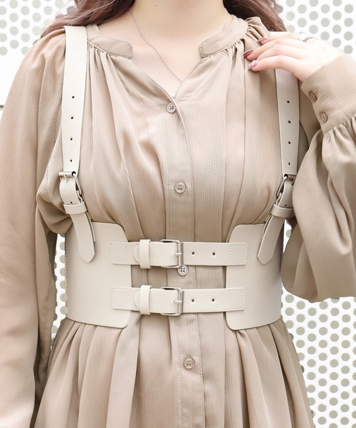 PairPair(ペアペア)の「楊柳ブラウス×ハーネスベルトSET(シャツ/ブラウス・レディース・アイボリー/モカ・FREE)」の17枚目の写真