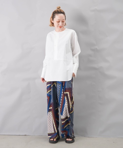 ujoh ウジョー ノーカラーオーバーサイズプルオーバーシャツ 2 ブラウス