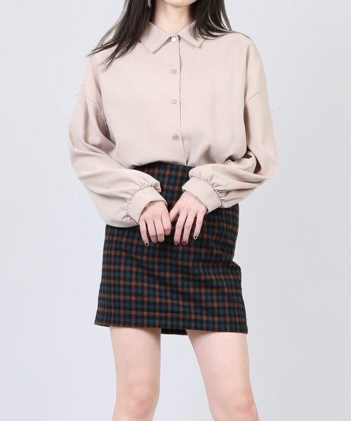 DING（ディング）の「DING/ボリューム袖シャツ（シャツ/ブラウス・レディース・ブラック/ベージュ/ピンク/ホワイト・FREE）」の3枚目の写真