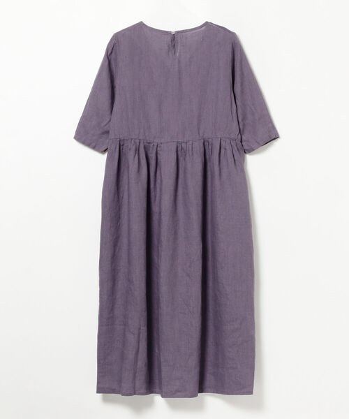 fog linen work リネン　ロング　ワンピース　パープル　半袖 fog linen work リネン ロング ワンピース パープル 半袖 半袖