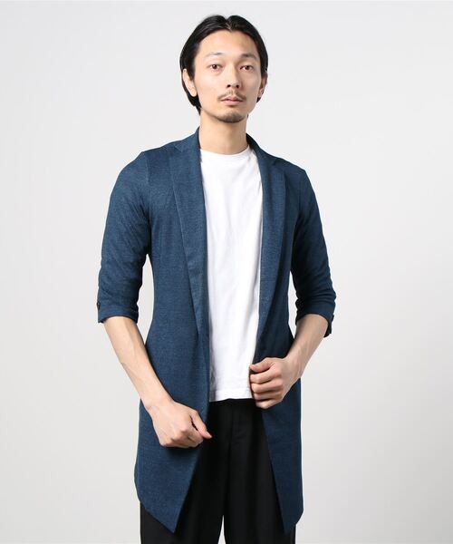 TORNADO MART(トルネードマート)の「TORNADO MART∴ブライトタックメッシュ7分袖チェスター(Tシャツ/カットソー・メンズ・ネイビー/サックスブルー/ブラック・LL/MEDIUM/LARGE)」の1枚目の写真