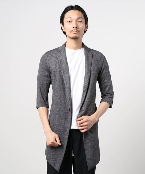 TORNADO MART(トルネードマート)の「TORNADO MART∴ブライトタックメッシュ7分袖チェスター(Tシャツ/カットソー・メンズ・ネイビー/サックスブルー/ブラック・LL/MEDIUM/LARGE)」の2枚目の写真