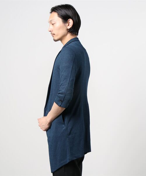 TORNADO MART(トルネードマート)の「TORNADO MART∴ブライトタックメッシュ7分袖チェスター(Tシャツ/カットソー・メンズ・ネイビー/サックスブルー/ブラック・LL/MEDIUM/LARGE)」の5枚目の写真