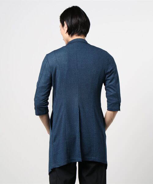 TORNADO MART(トルネードマート)の「TORNADO MART∴ブライトタックメッシュ7分袖チェスター(Tシャツ/カットソー・メンズ・ネイビー/サックスブルー/ブラック・LL/MEDIUM/LARGE)」の6枚目の写真