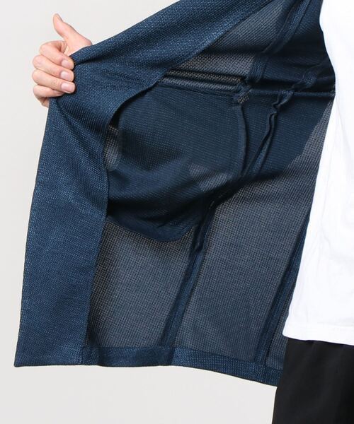 TORNADO MART(トルネードマート)の「TORNADO MART∴ブライトタックメッシュ7分袖チェスター(Tシャツ/カットソー・メンズ・ネイビー/サックスブルー/ブラック・LL/MEDIUM/LARGE)」の4枚目の写真