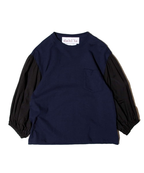 dahl'ia(ダリア)の「dahl’ia / ダリア F/CE.別注 DAHL’IA リメイク L/S パフT(Tシャツ/カットソー・レディース・ネイビー・FREE)」の4枚目の写真