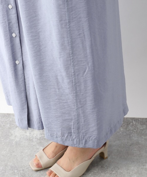 新品　apart by lowrys RyNyバンドカラーシャツワンピース A part by（アパートバイ）の「RyNyバンドカラーシャツ