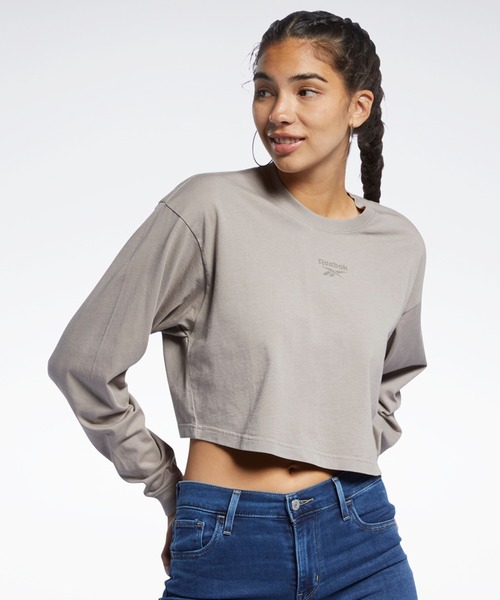 Reebok(リーボック)の「クラシックス ファウンデーション ベクター ロングスリーブ シャツ / Classics Foundation Vector Long Sleeve Shirt(Tシャツ/カットソー・レディース・ライトグレー/ブラック・SMALL/LARGE/X-LARGE/MEDIUM)」の6枚目の写真