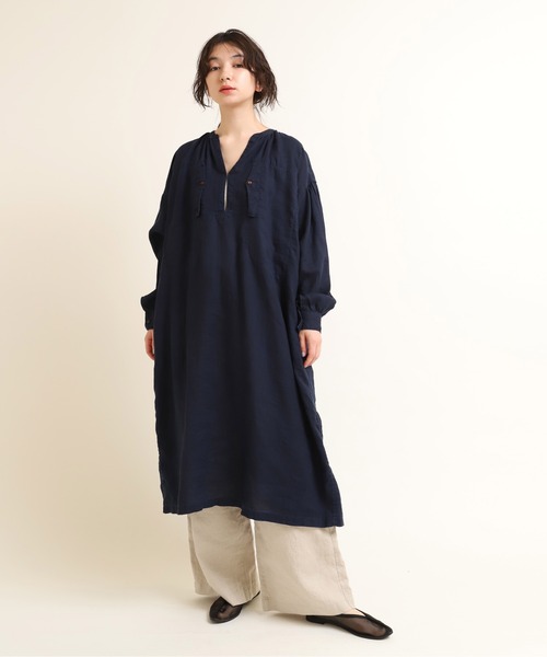 激安セール D1539 N Exclusive アンティークリネンスモックワンピ ワンピース Sutevalle Org