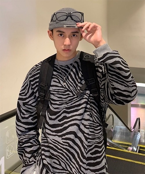 WESTBOY（ウエストボーイ）の「【WB ORIGINALS】 Zebra Printed Long-sleeve Sweat WO21W06TP（ニット/セーター・メンズ・ホワイト/グレー/カーキ・M/L/XL）」の10枚目の写真