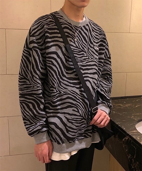 WESTBOY（ウエストボーイ）の「【WB ORIGINALS】 Zebra Printed Long-sleeve Sweat WO21W06TP（ニット/セーター・メンズ・ホワイト/グレー/カーキ・M/L/XL）」の13枚目の写真