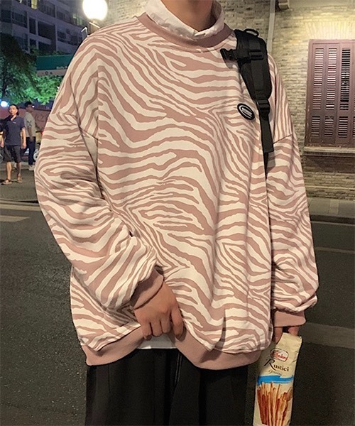 WESTBOY（ウエストボーイ）の「【WB ORIGINALS】 Zebra Printed Long-sleeve Sweat WO21W06TP（ニット/セーター・メンズ・ホワイト/グレー/カーキ・M/L/XL）」の17枚目の写真