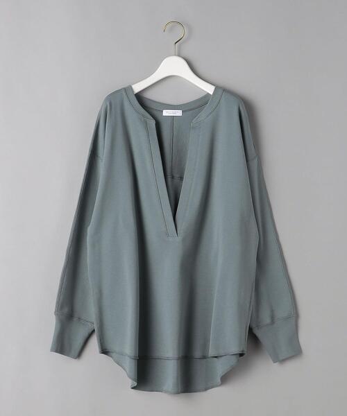 BEAUTY&YOUTH UNITED ARROWS(ビューティーアンドユースユナイテッドアローズ)の「BY ディープVネックロングスリーブカットソー(Tシャツ/カットソー・レディース・ダークグレー/ライトピンク/ケリー・FREE)」の14枚目の写真