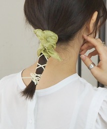 tiptop | 2021SS　シフォン×フェイクレザーヘアリボンセット(その他ヘアアクセサリー)