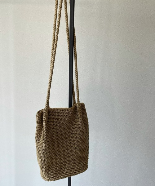 y/m by misato（イムバイミサト）の「コード編みポシェット（かごバッグ・レディース・ベージュ/ブラウン・FREE）」の12枚目の写真