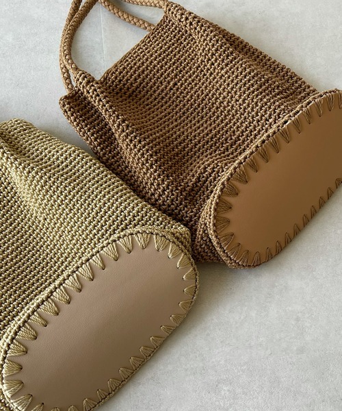 y/m by misato（イムバイミサト）の「コード編みポシェット（かごバッグ・レディース・ベージュ/ブラウン・FREE）」の21枚目の写真