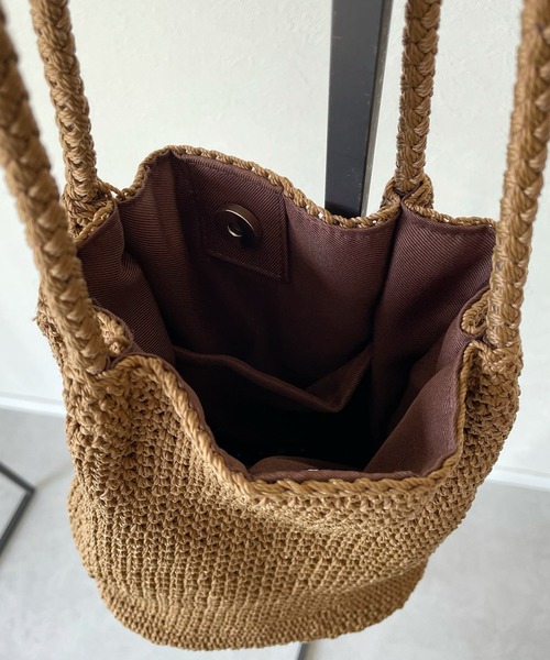 y/m by misato（イムバイミサト）の「コード編みポシェット（かごバッグ・レディース・ベージュ/ブラウン・FREE）」の13枚目の写真