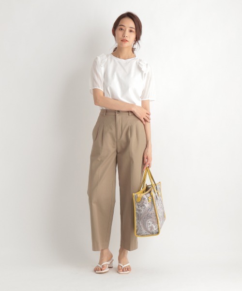 Andemiu（アンデミュウ）の「ソデシアーフリルカットソー947459（Tシャツ/カットソー・レディース・オフホワイト/ブラック/ブルー・FREE）」の4枚目の写真