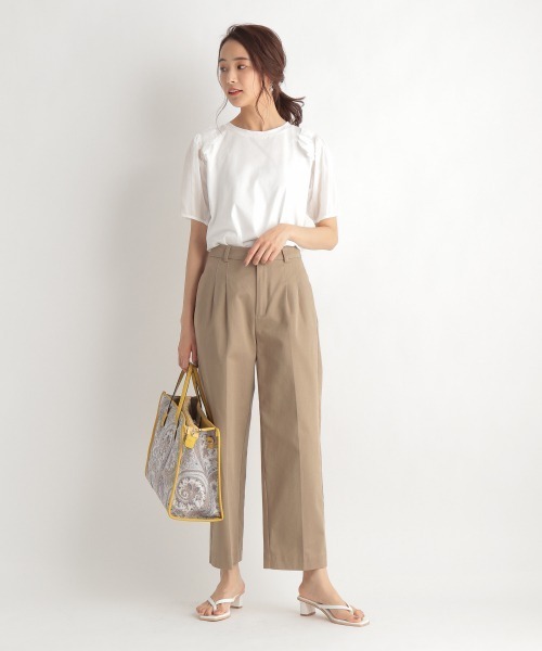 Andemiu（アンデミュウ）の「ソデシアーフリルカットソー947459（Tシャツ/カットソー・レディース・オフホワイト/ブラック/ブルー・FREE）」の7枚目の写真