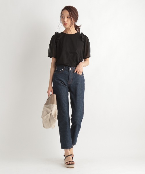 Andemiu（アンデミュウ）の「ソデシアーフリルカットソー947459（Tシャツ/カットソー・レディース・オフホワイト/ブラック/ブルー・FREE）」の18枚目の写真