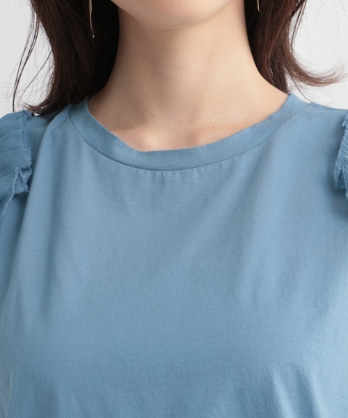 Andemiu（アンデミュウ）の「ソデシアーフリルカットソー947459（Tシャツ/カットソー・レディース・オフホワイト/ブラック/ブルー・FREE）」の17枚目の写真