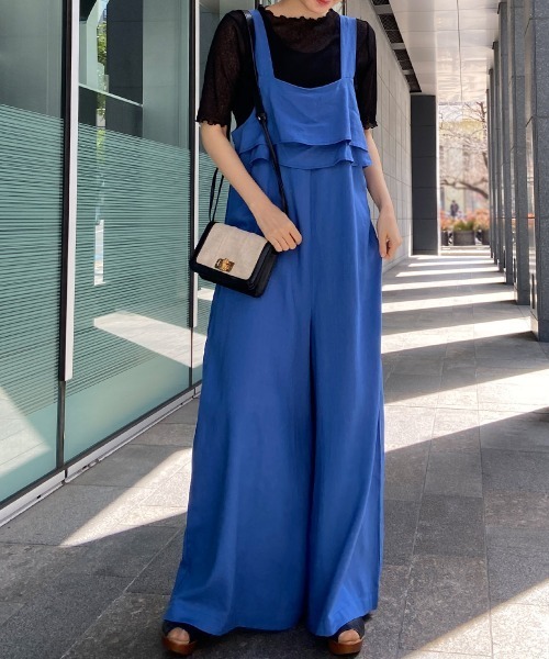 中川政七商店 厚手麻のサロペット 藍青 オールインワン リネン ブルー