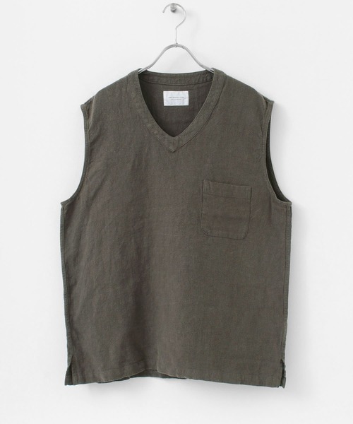 URBAN RESEARCH DOORS（アーバンリサーチドアーズ）の「リネンVベスト（ベスト・メンズ・カーキ/ホワイト系その他・38/40）」の14枚目の写真