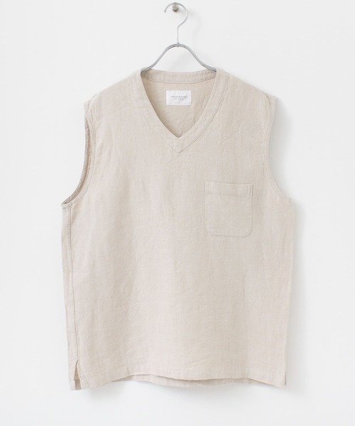 URBAN RESEARCH DOORS（アーバンリサーチドアーズ）の「リネンVベスト（ベスト・メンズ・カーキ/ホワイト系その他・38/40）」の15枚目の写真
